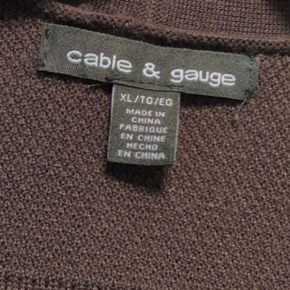 Cable & Gauge Set Of 2 Open Cardigan Sweaters Black and Brown XL - Picture 5 of 14